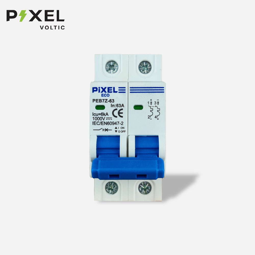2 Pole DC MCB 63 Amp, 1000 Volt